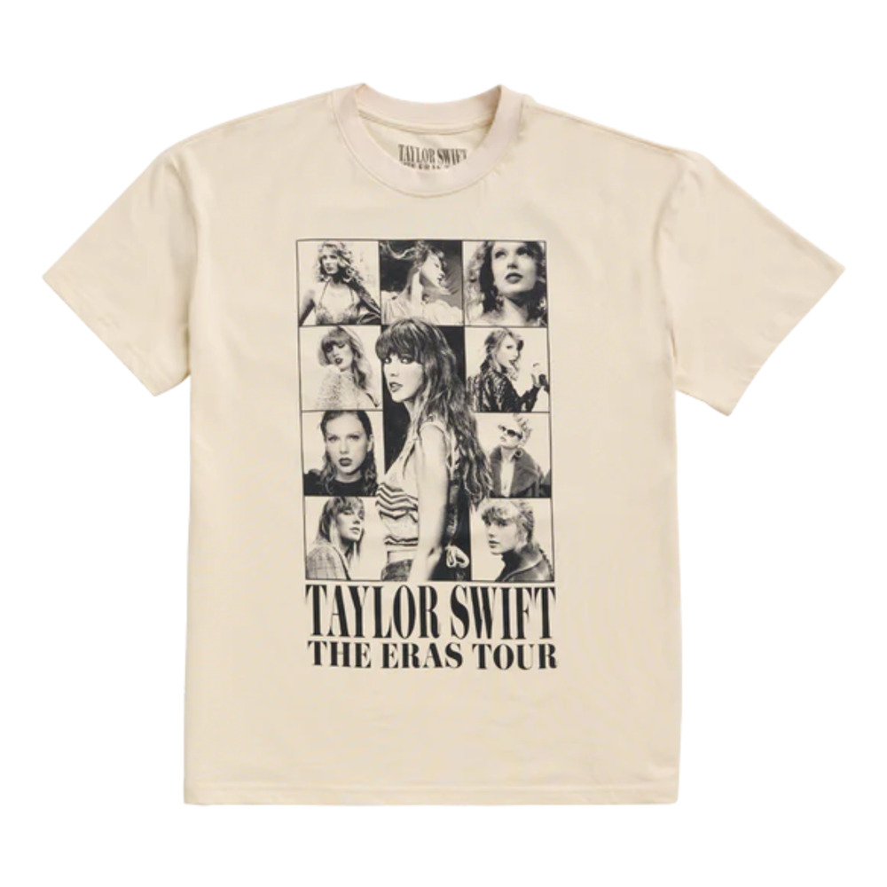 Taylor Swift THE ERAS TOUR Through LA Beige Short Sleeve T-Shirt size XS